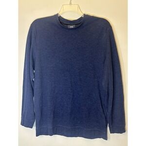 Mizzen + Main Sweater Mens L Navy Blue Crewneck Performance Pullover Long Sleeve